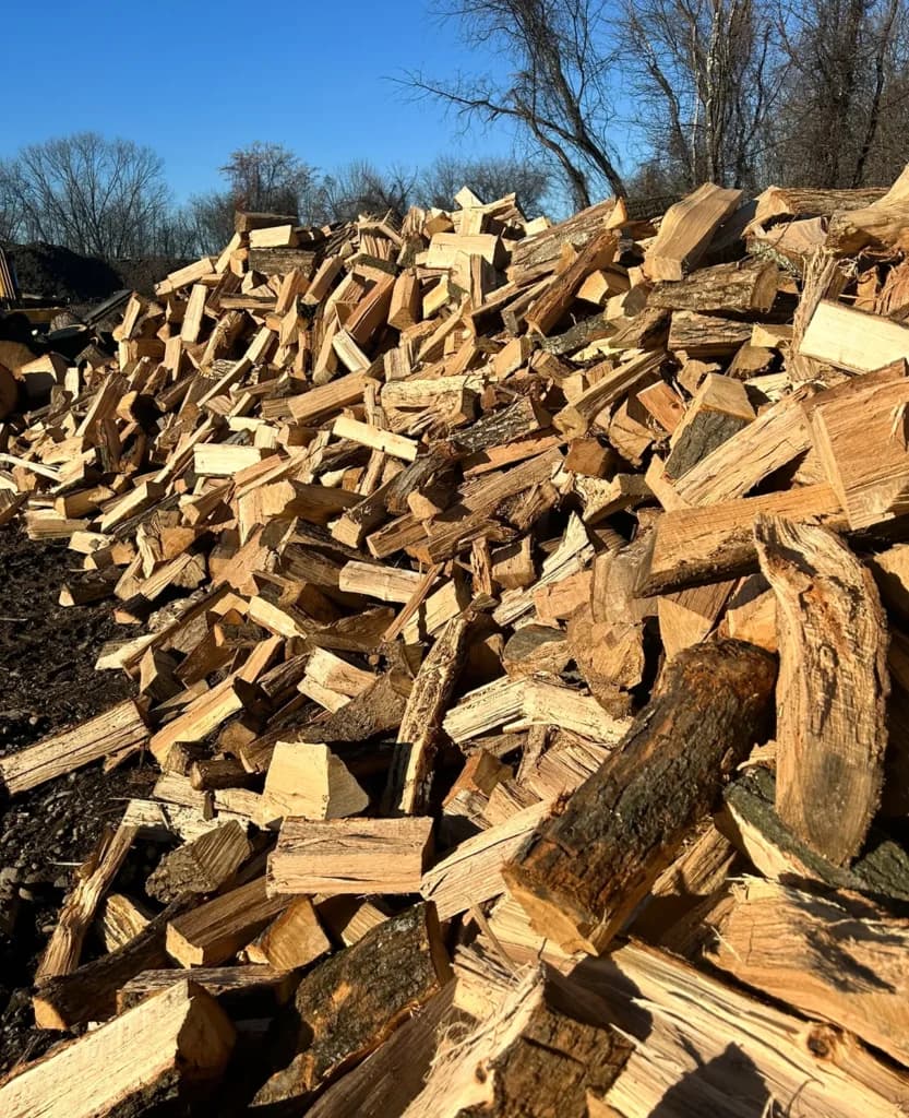 Neatly stacked firewood